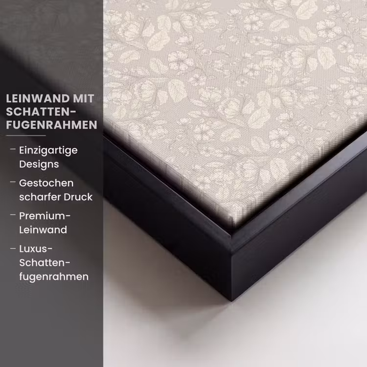 Pioenrozen - Bloesem - Bessen Canvas met baklijst klein 1125 -uniquesellingpoint_productkenmerken_DE