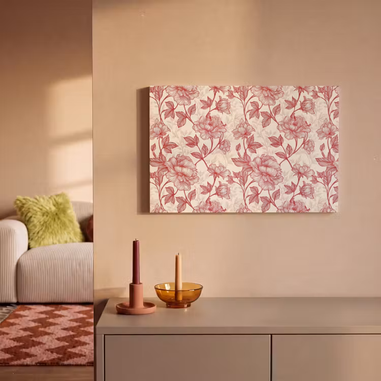 Pioenrozen - Modern - Rood canvas 2cm klein 34 -sfeer1