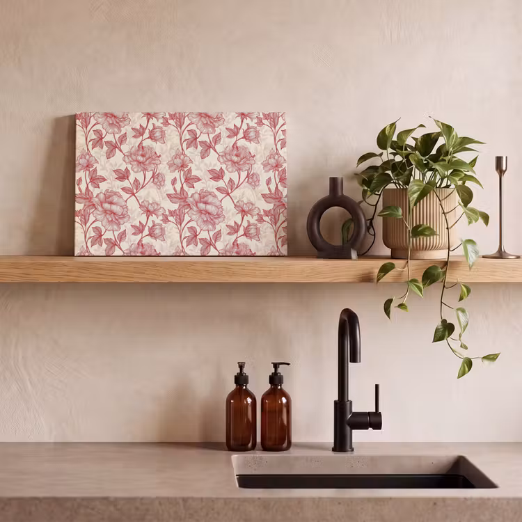 Pioenrozen - Modern - Rood canvas 2cm klein 34 -sfeer6