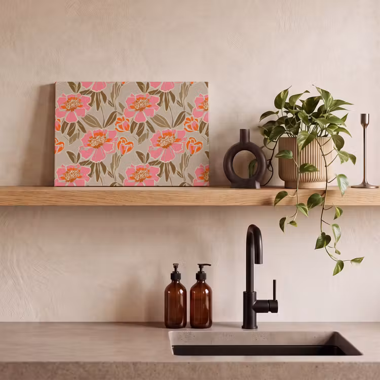 Pioenrozen - Patroon - Roze canvas 2cm klein 34 -sfeer3