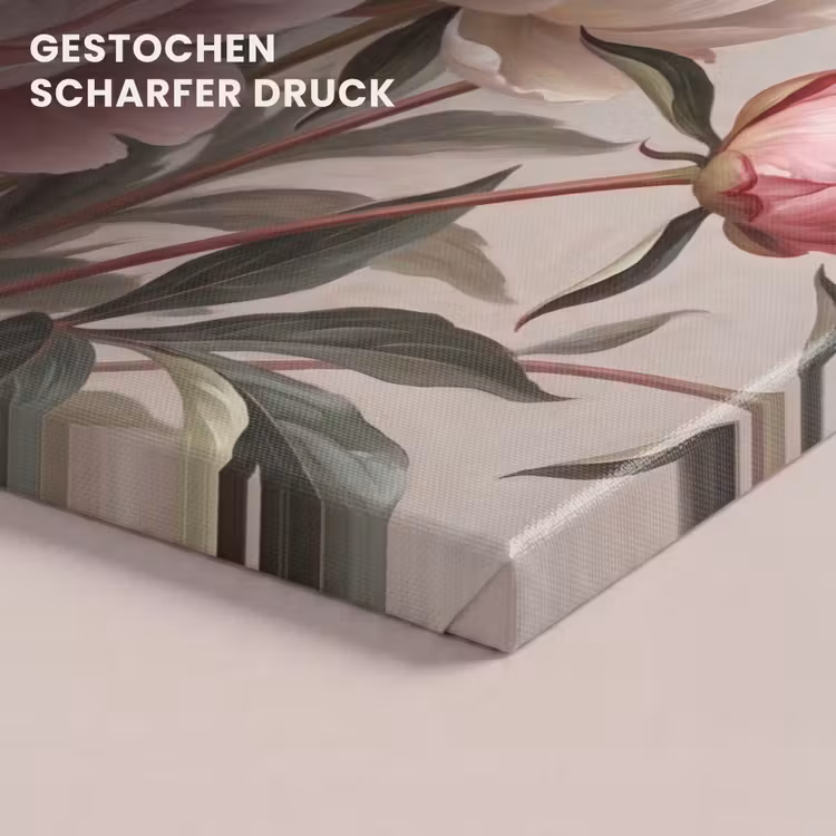 Pioenrozen - Boeket - Roze canvas 2cm klein -uniquesellingpoint_afwerking-onlywow_DE