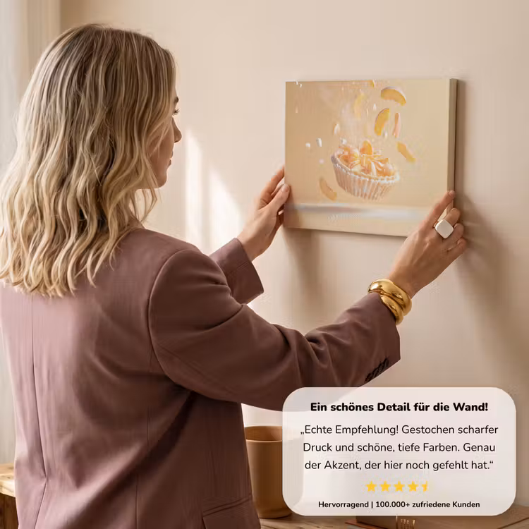 Peach - Eten - Taart - Oranje canvas 2cm klein -Xsfeer7_DE
