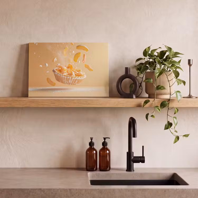 Peach - Eten - Taart - Oranje canvas 2cm klein -sfeer3