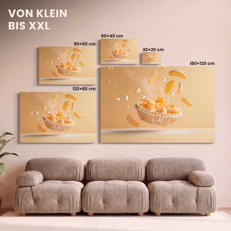 Peach - Eten - Taart - Oranje canvas 2cm klein -Xsfeer8_DE