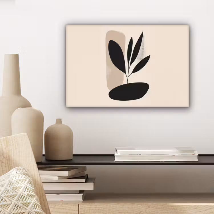 Plant - Beige - Japandi canvas 2cm klein -closeup_print_DE