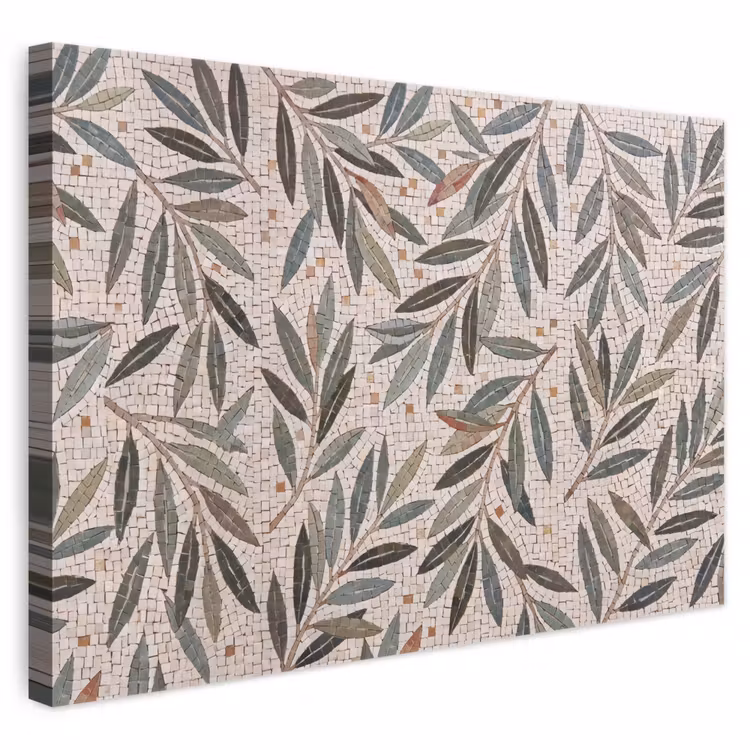 Plant - Blad - Mozaïek - Groen canvas 2cm klein -3d