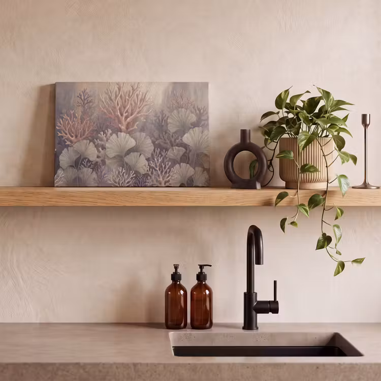 Plant - Bladeren - Zee - Illustratie - Groen canvas 2cm klein -sfeer3