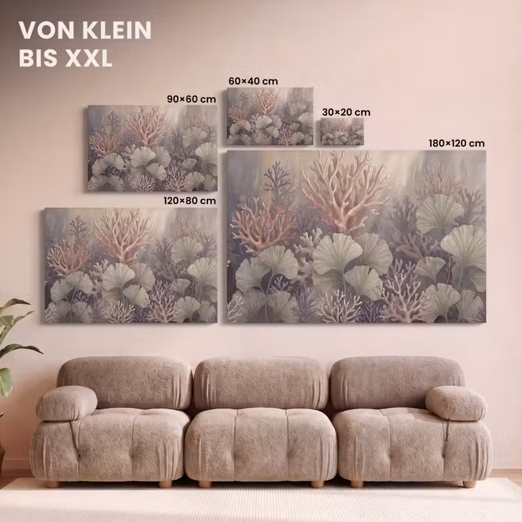 Plant - Bladeren - Zee - Illustratie - Groen canvas 2cm klein -Xsfeer8_DE
