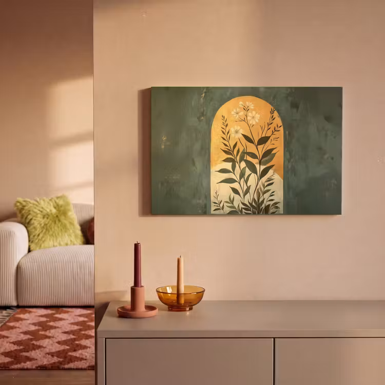 Plant - Bloemen - Wit canvas 2cm klein -sfeer1