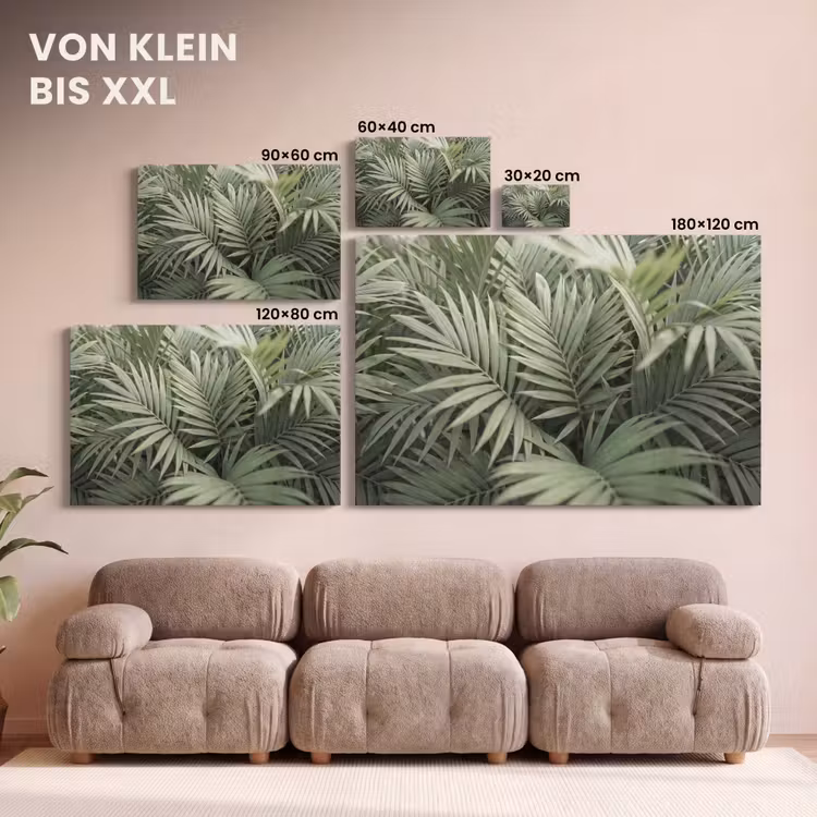 Plant - Palmbladeren - Natuur - Groen canvas 2cm klein -Xsfeer8_DE