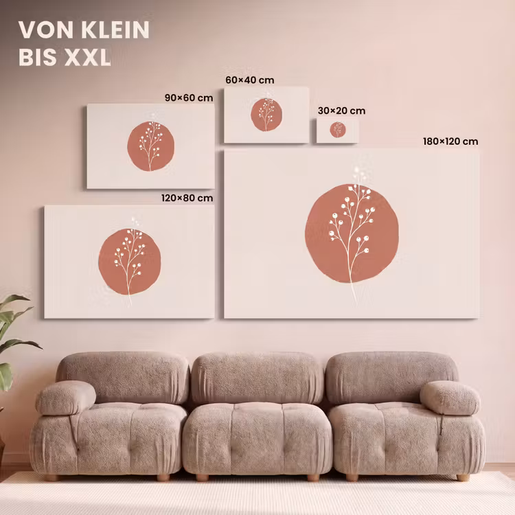 Plant - Tak - Abstract - Modern - Wit canvas 2cm klein -Xsfeer8_DE