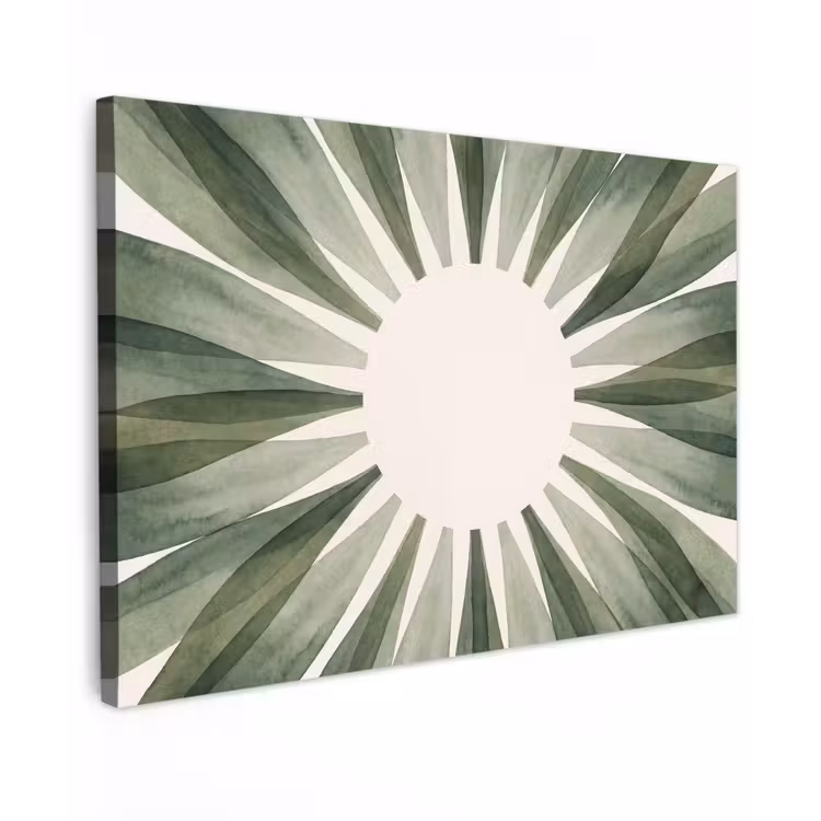 Planten - Abstract - Waterverf - Groen - Natuur canvas 2cm klein -z3d