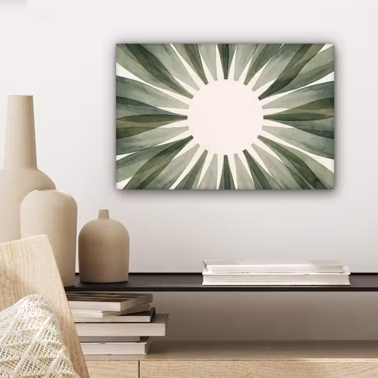 Planten - Abstract - Waterverf - Groen - Natuur canvas 2cm klein -sfeer6