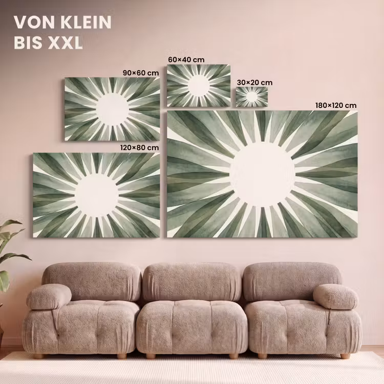Planten - Abstract - Waterverf - Groen - Natuur canvas 2cm klein -Xsfeer8_DE