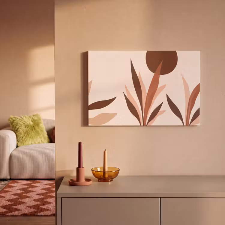 Planten - Abstract - Natuur - Bruin canvas 2cm klein -sfeer1