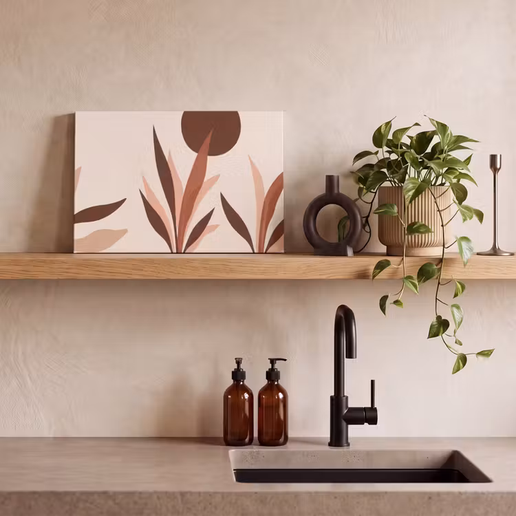 Planten - Abstract - Natuur - Bruin canvas 2cm klein -sfeer3