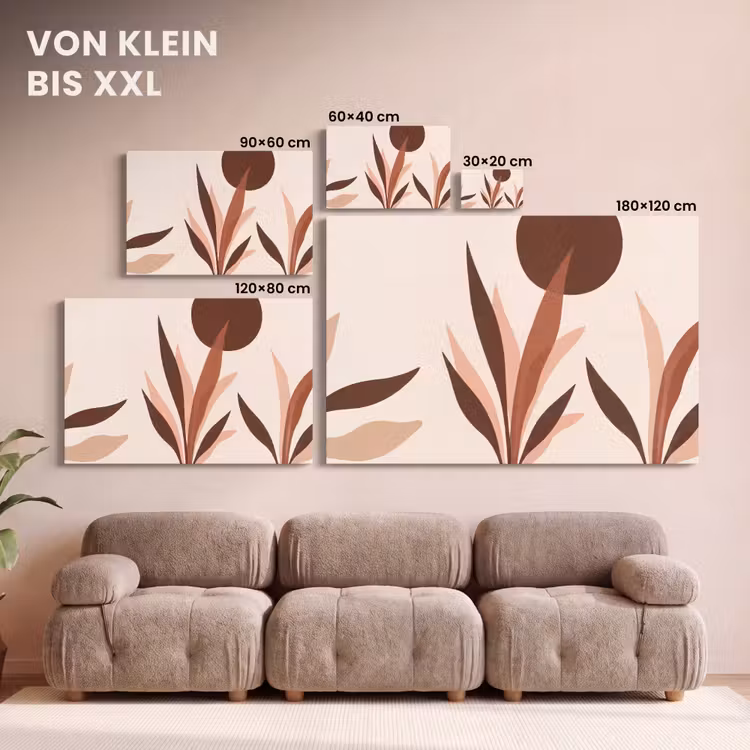 Planten - Abstract - Natuur - Bruin canvas 2cm klein -Xsfeer8_DE