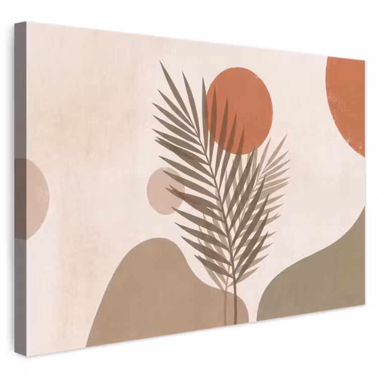 Planten - Bladeren - Abstract - Modern - Beige canvas 2cm klein -3d