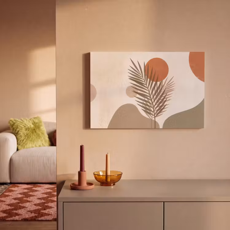 Planten - Bladeren - Abstract - Modern - Beige canvas 2cm klein -sfeer1