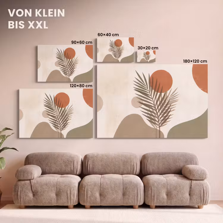 Planten - Bladeren - Abstract - Modern - Beige canvas 2cm klein -Xsfeer8_DE