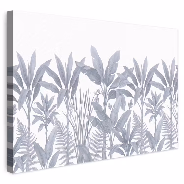 Planten - Bladeren - Natuur - Grijs canvas 2cm klein -3d