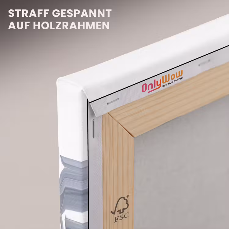 Planten - Bladeren - Natuur - Grijs canvas 2cm klein -uniquesellingpoint_afwerking-onlywow_DE