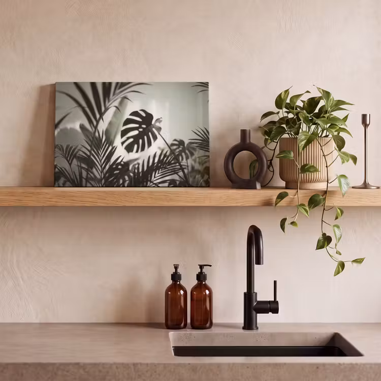 Planten - Bladeren - Natuur - Minimalistisch - Groen canvas 2cm klein -sfeer3