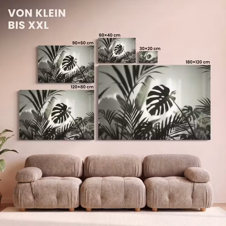 Planten - Bladeren - Natuur - Minimalistisch - Groen canvas 2cm klein -Xsfeer8_DE