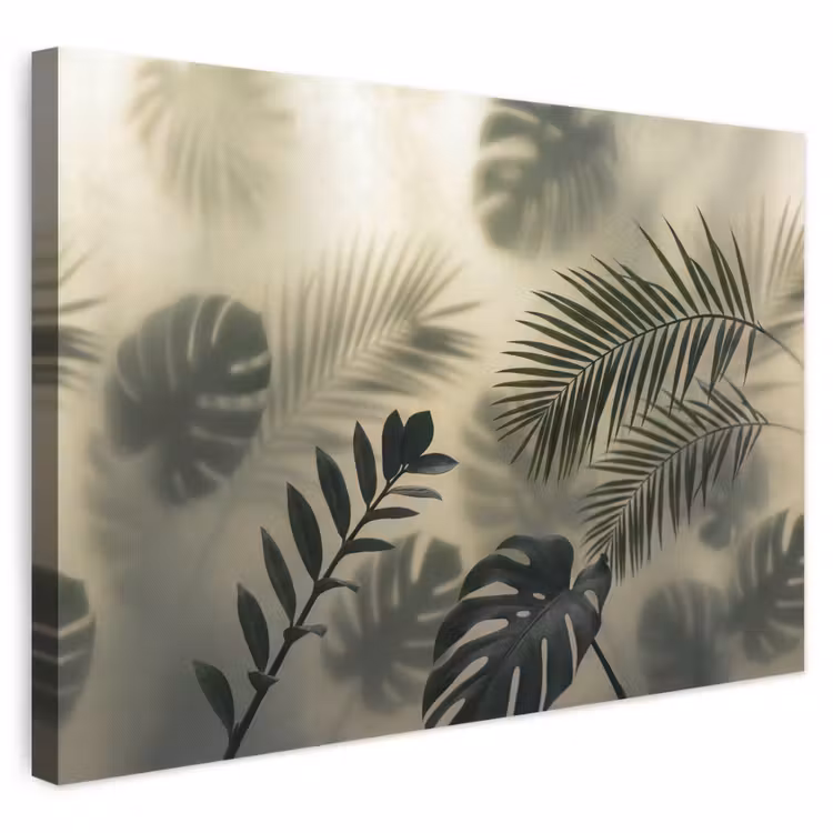 Planten - Bladeren - Schaduwen - Groen - Modern canvas 2cm klein -3d