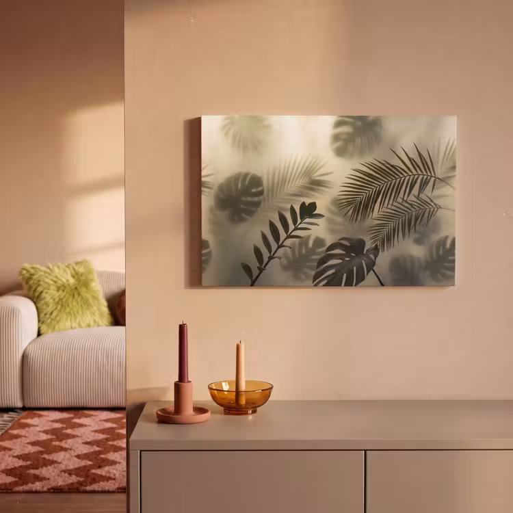 Planten - Bladeren - Schaduwen - Groen - Modern canvas 2cm klein -sfeer1