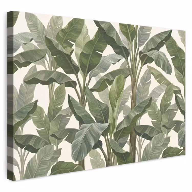 Planten - Bladeren - Tropisch - Groen canvas 2cm klein -3d