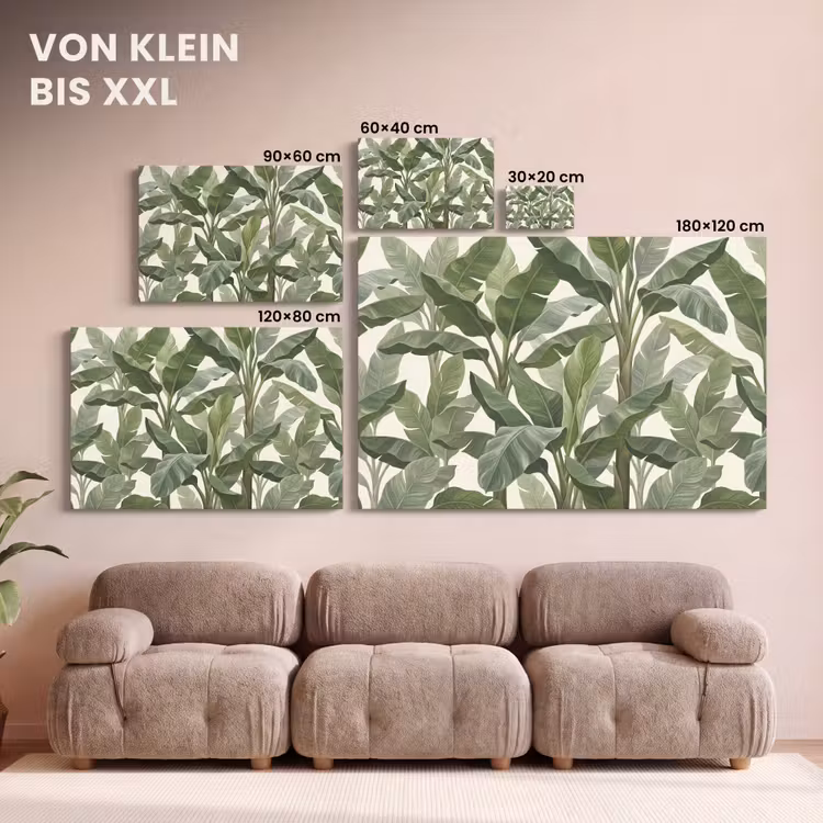 Planten - Bladeren - Tropisch - Groen canvas 2cm klein -Xsfeer8_DE