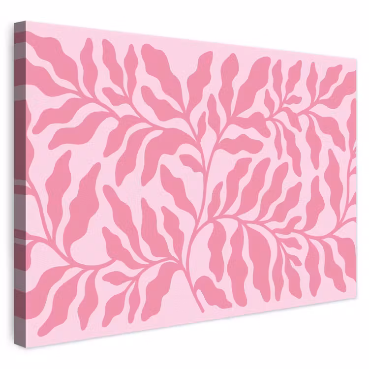 Planten - Organisch - Abstract - Modern - Roze canvas 2cm klein -3d