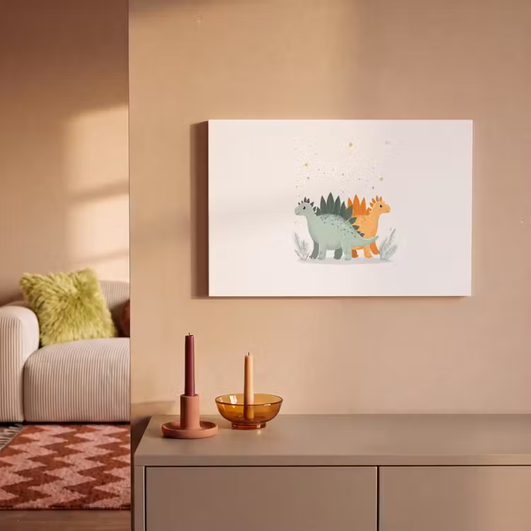 Planten - Sterren - Dinosaurussen - Oranje canvas 2cm klein -sfeer1