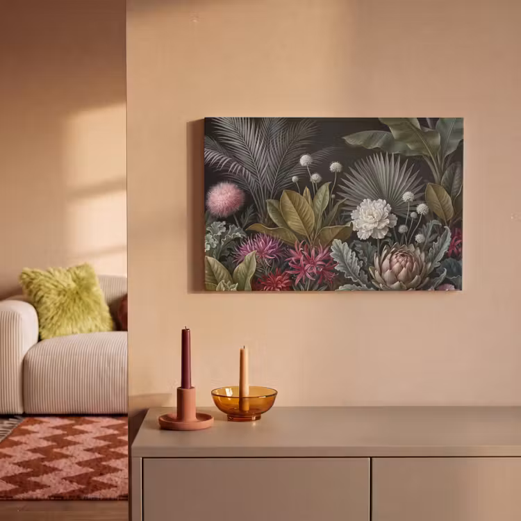 Planten - Tropisch - Botanisch - Donker - Groen canvas 2cm klein -sfeer1