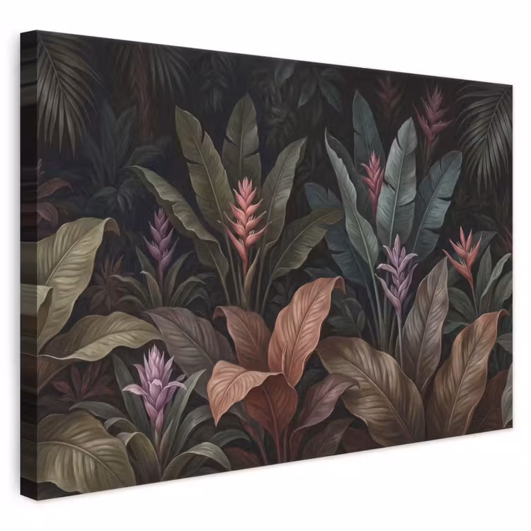 Planten - Tropisch - Jungle - Donker - Natuur canvas 2cm klein -3d