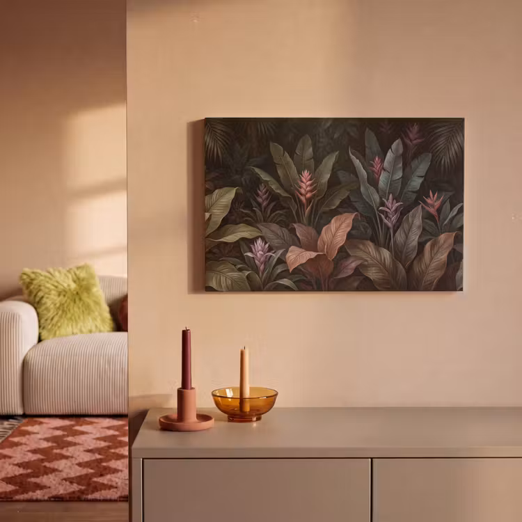 Planten - Tropisch - Jungle - Donker - Natuur canvas 2cm klein -sfeer1