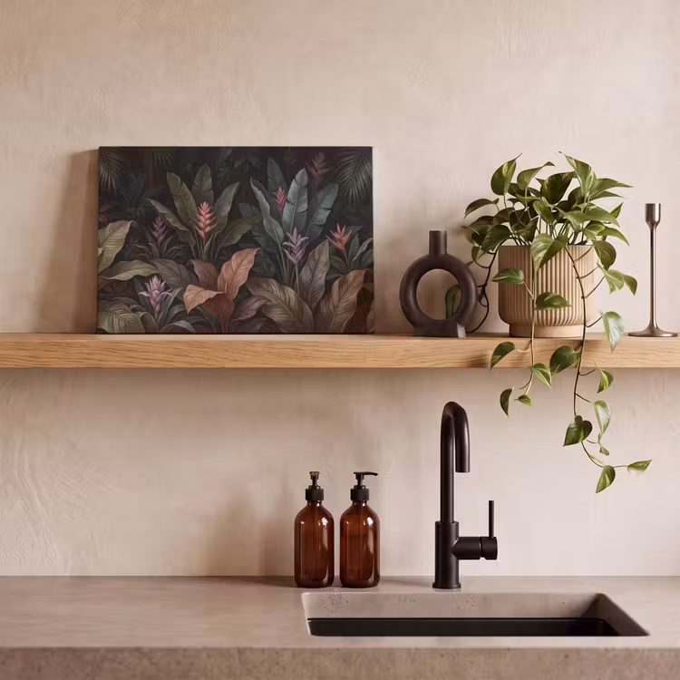 Planten - Tropisch - Jungle - Donker - Natuur canvas 2cm klein -sfeer3