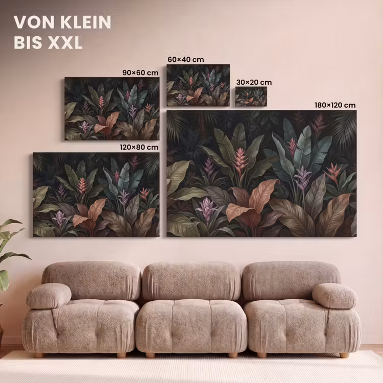 Planten - Tropisch - Jungle - Donker - Natuur canvas 2cm klein -Xsfeer8_DE