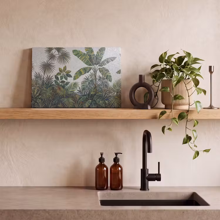 Planten - Tropisch - Mozaïek - Groen - Natuur canvas 2cm klein -sfeer3