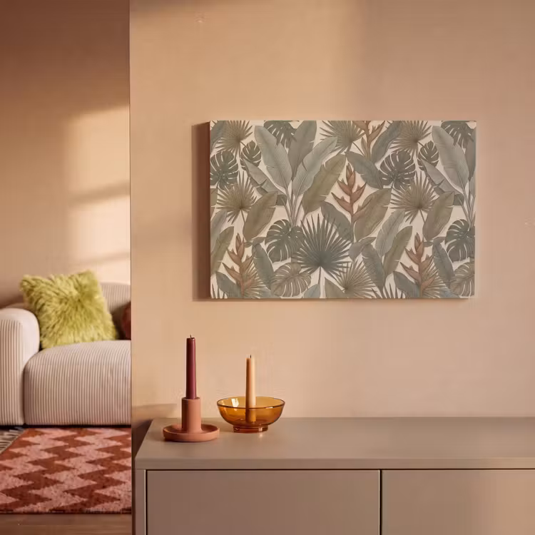 Planten - Tropisch - Natuur - Illustratie - Groen canvas 2cm klein -sfeer1