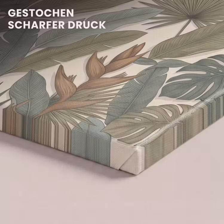 Planten - Tropisch - Natuur - Illustratie - Groen canvas 2cm klein -closeup_print_DE