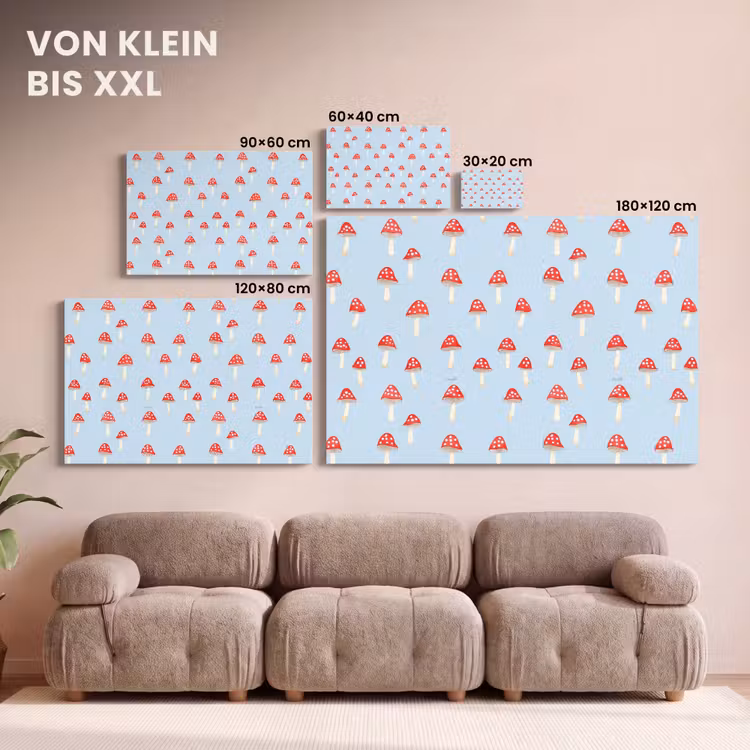 Paddenstoel -Sprookje - Blauw canvas 2cm klein 34 -Xsfeer8_DE