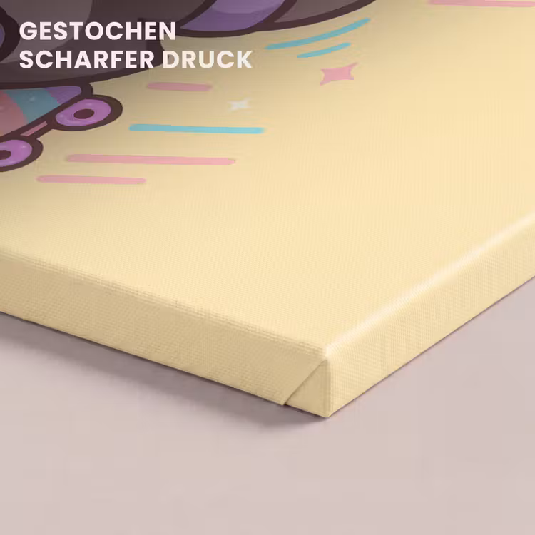 Pinguïn - Rolschaatsen - Geel - Energiek canvas 2cm klein -uniquesellingpoint_afwerking-onlywow_DE