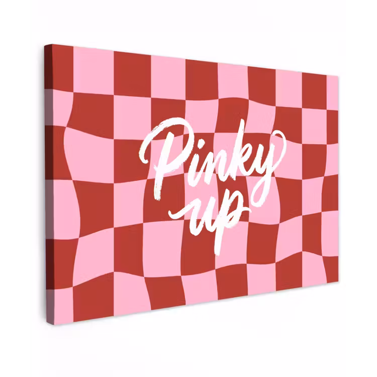 Pinky up - Geblokt - Bordeauxrood canvas 2cm klein -z3d