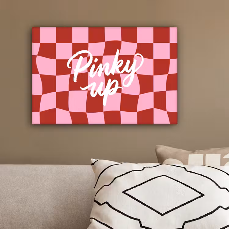 Pinky up - Geblokt - Bordeauxrood canvas 2cm klein -closeup_print_DE