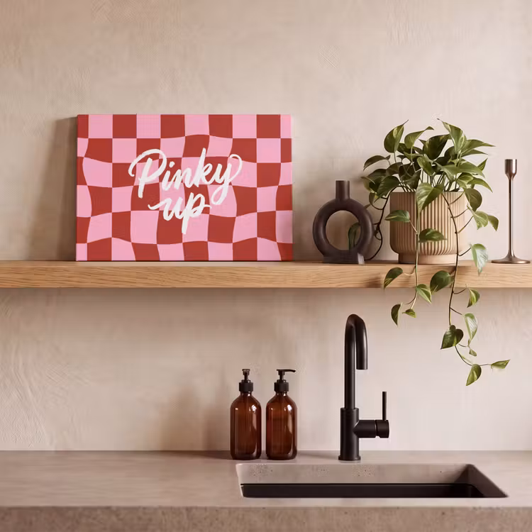 Pinky up - Geblokt - Bordeauxrood canvas 2cm klein -uniquesellingpoint_afwerking-onlywow_DE