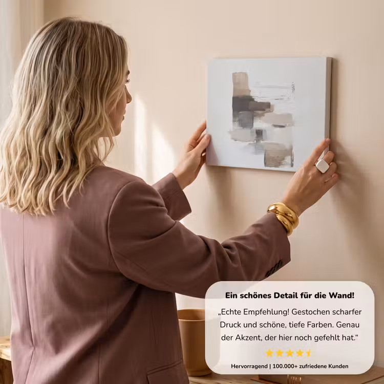 Penseelstreken - Balans - Beige - Bruin canvas 2cm klein -Xsfeer7_DE
