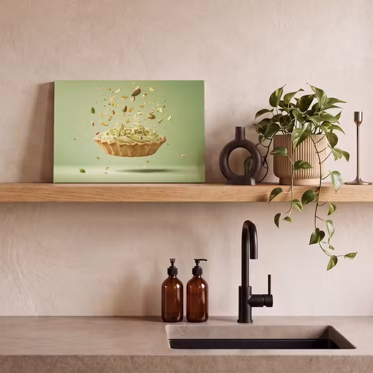Pistache - Taart - Noten - Eten canvas 2cm klein -sfeer3