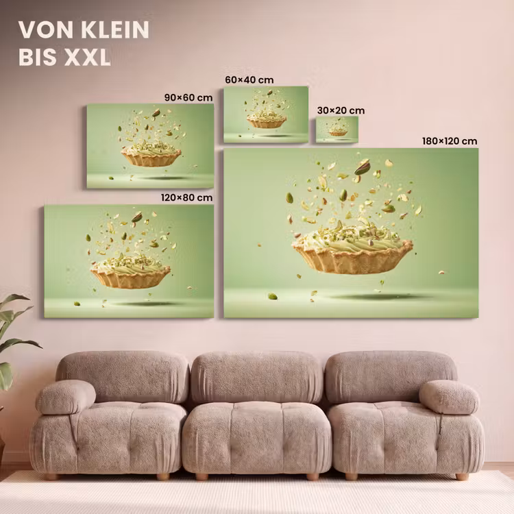 Pistache - Taart - Noten - Eten canvas 2cm klein -Xsfeer8_DE